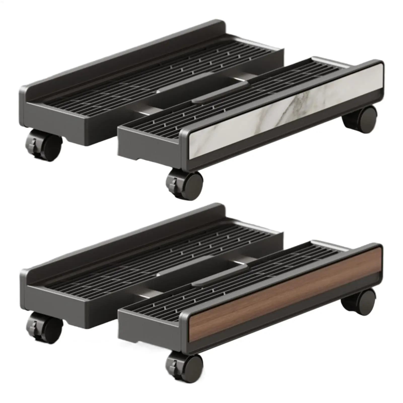 Computer Tower Stand with 4 Caster Wheels PC Tower Stand Lifting Rack Portable PC Tower Floor Stand Mobile CPU storage shelf