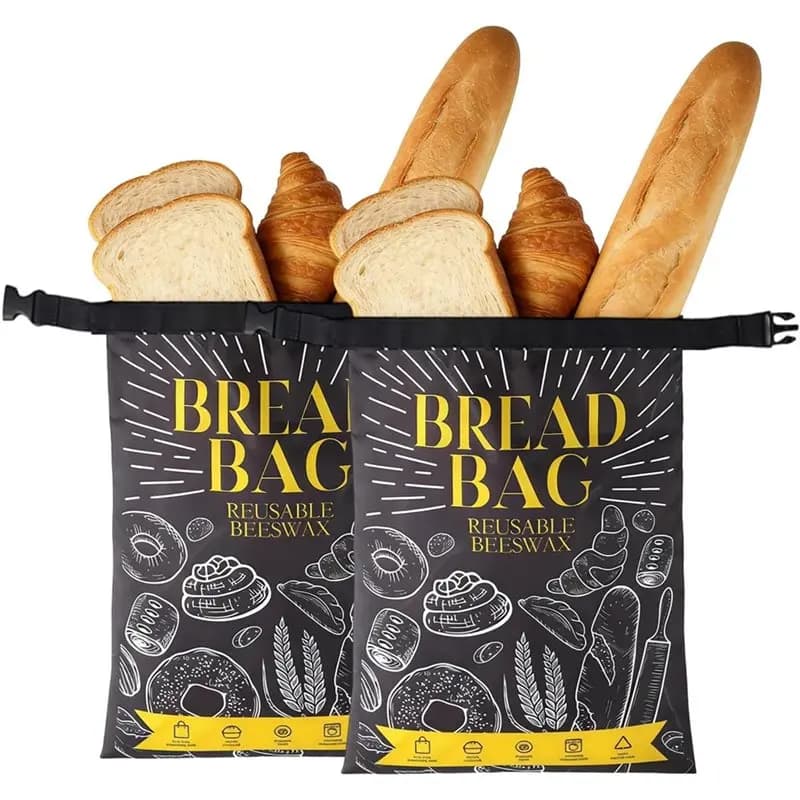 Sacchetti per pane in cera d'api riutilizzabili ABFU, grandi sacchetti per la conservazione del pane a lievitazione naturale con rivestimento per mantenere fresco il pane fatto in casa, confezione da 2