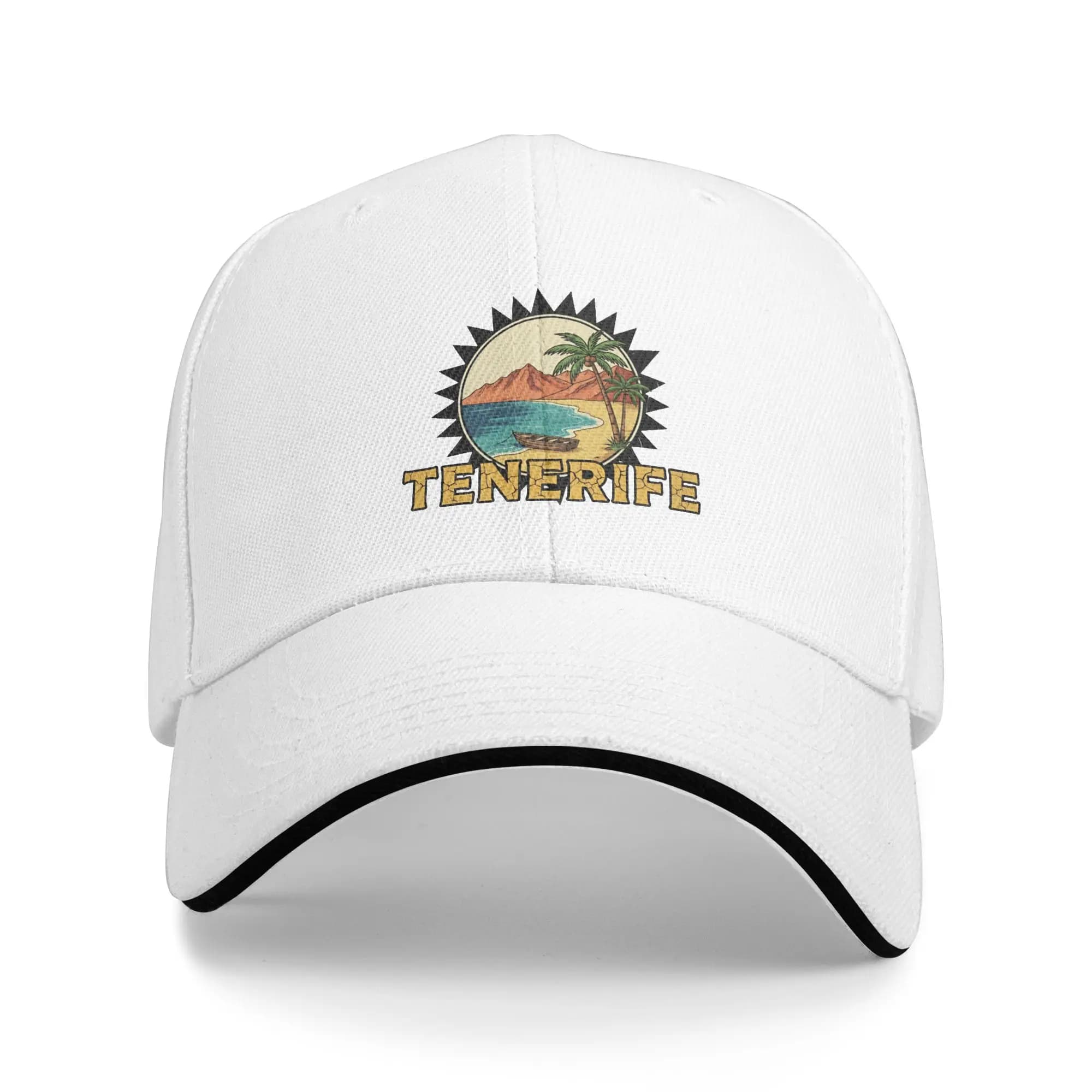 Cappellino da Baseball con Bandiera di Tenerife, Cappello Trucker alla Moda per Coppie, Traspirante, Logo Personalizzato, Cappellini da Baseball Hippie, Idea Regalo