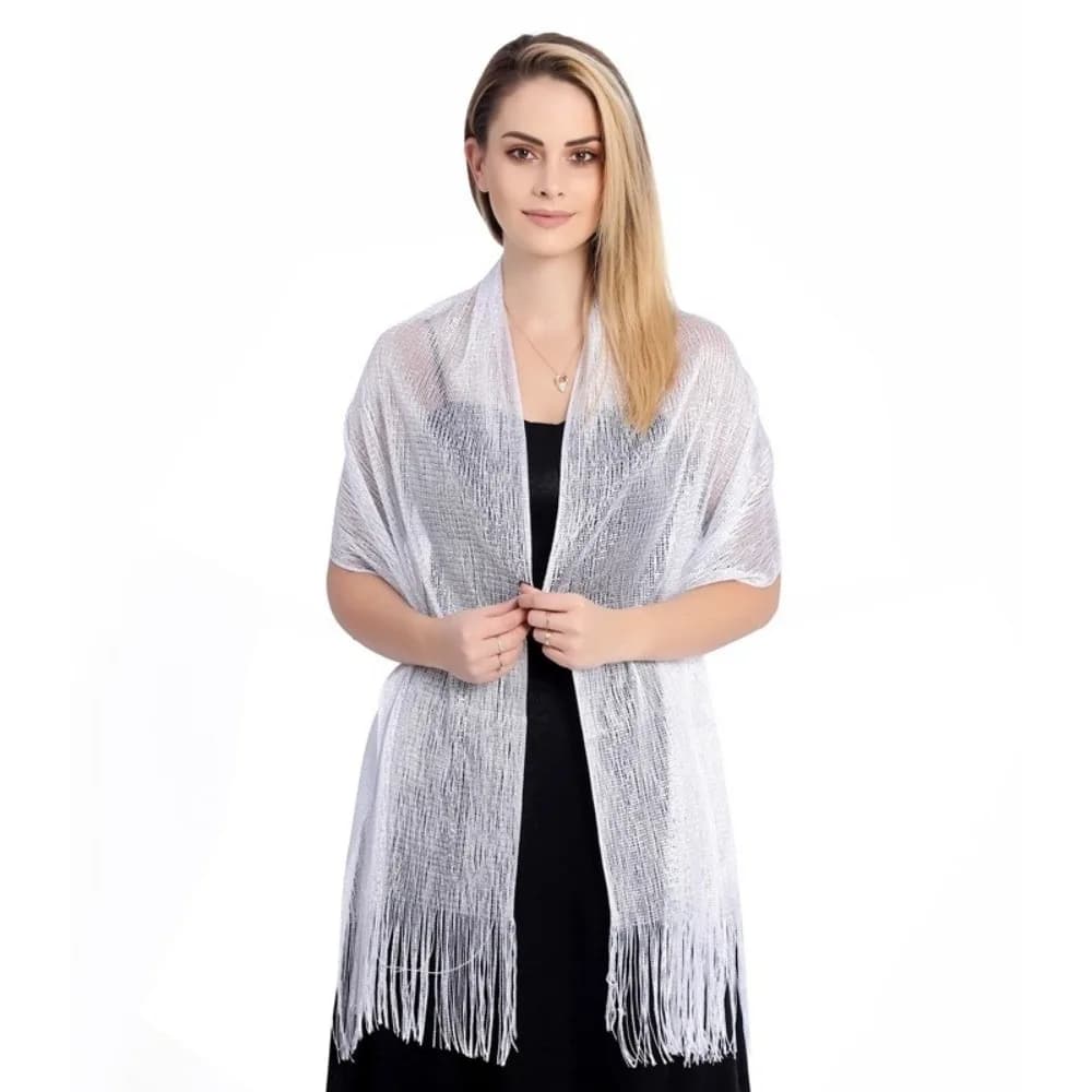 Photo Props Solid Color Hollow Out Shawl Sun Protection Thin Long Scarf Tassel Shawl Lightweight Bohemian Thread Dresses Girl