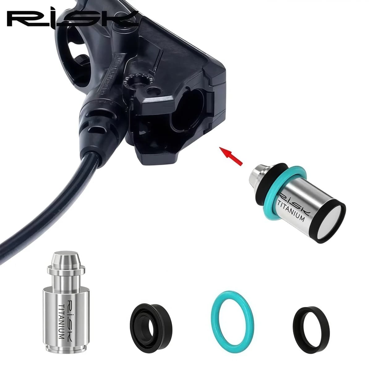 RISK Titanium Brake Lever Piston Repair Kit For Magura MT2 / MT4 / MT5 / MT6 / MT7 / MT8 / HC3 – Piston Rod & Seals Ring