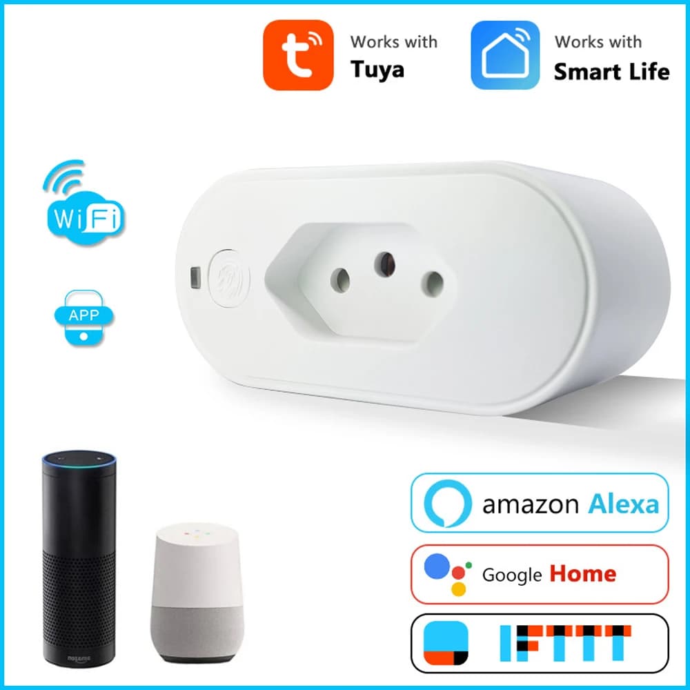 Tuya App Remote Control Smart WiFi Plug 16A Voice Control Timing Switch Smart Plug for Smart Remote Control Smart Life