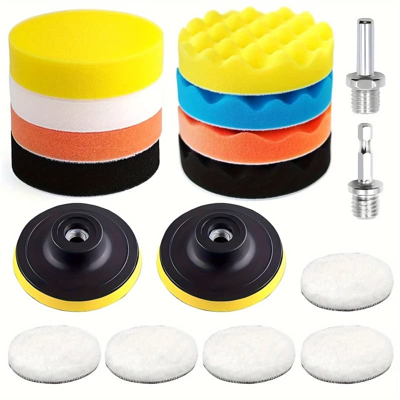 17 pezzi disco per lucidatura ceretta lucidatura tampone per lucidatura cura della vernice per auto lucidatrice tamponi per macchine accessori di bellezza per auto