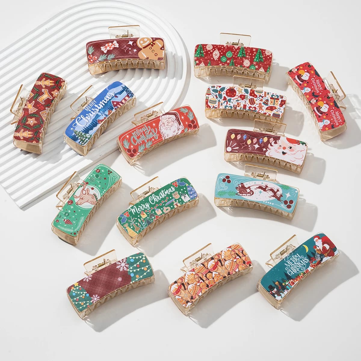 Plastic Cowboy Hair Clips Christmas Leather Hair Clips Christmas Snowman Hair Clip Buckle Crab Crab Accessories for Fashionable Hair