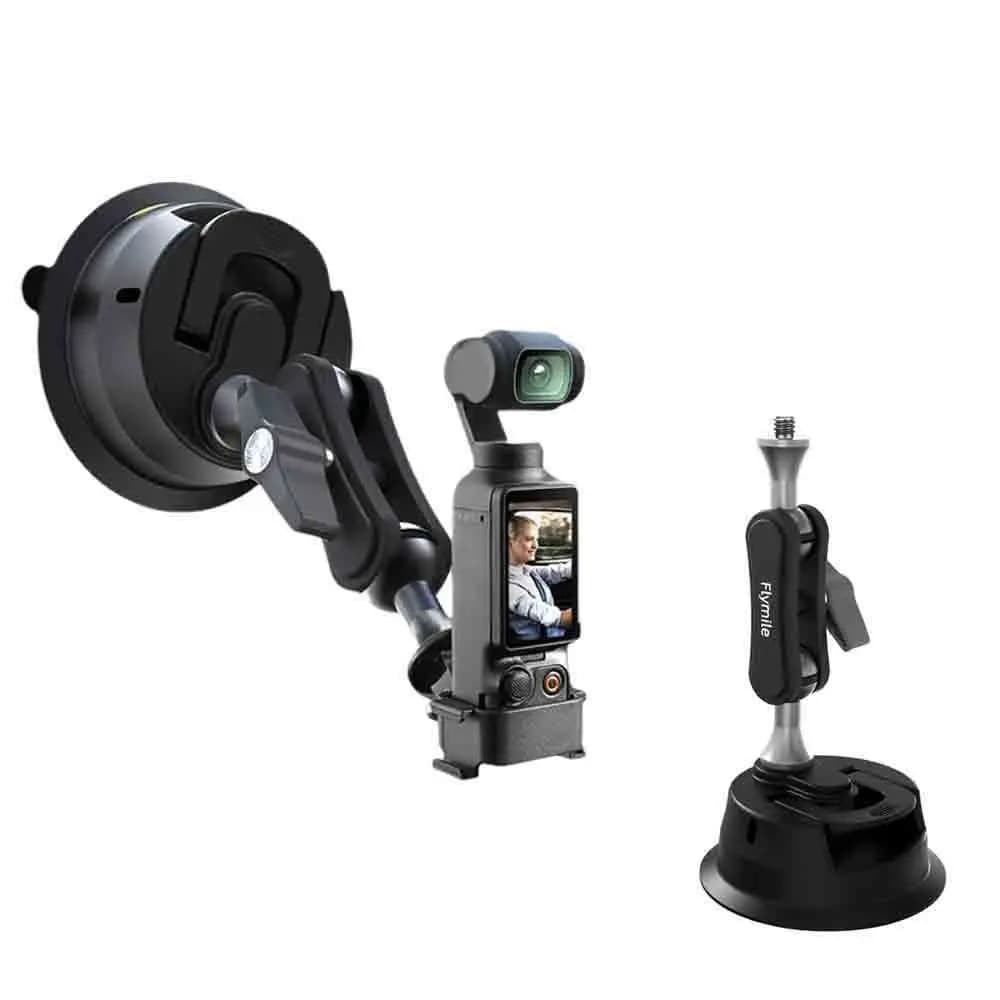 Suction Cup Camera Car Windshield Mount for DJI Osmo 360/Pocket 3/Action 5 Pro/Insta360 X5/Ace Pro/DLSR