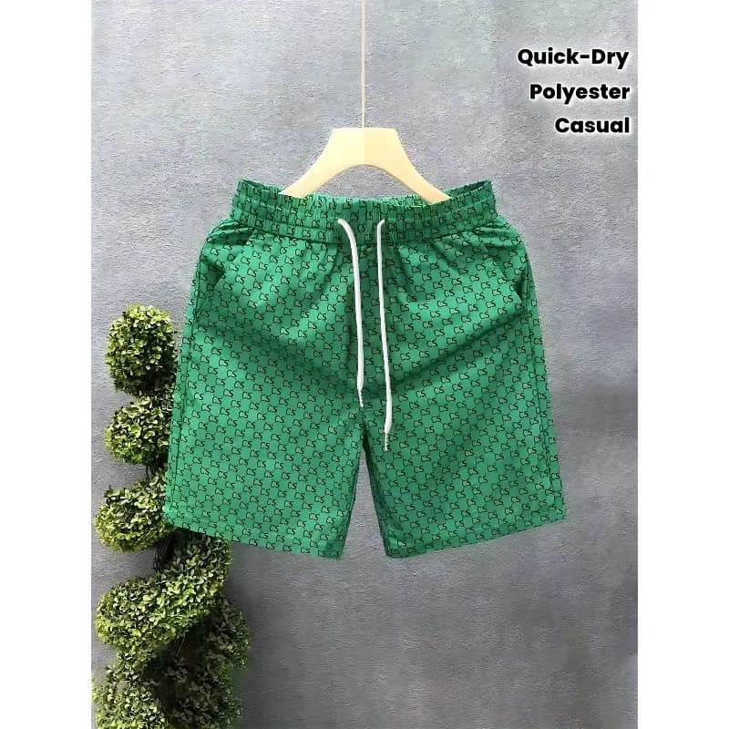 Pantaloncini Sportivi Casual con Coulisse Stampati alla Moda, Asciugatura Rapida, 100% Poliestere
