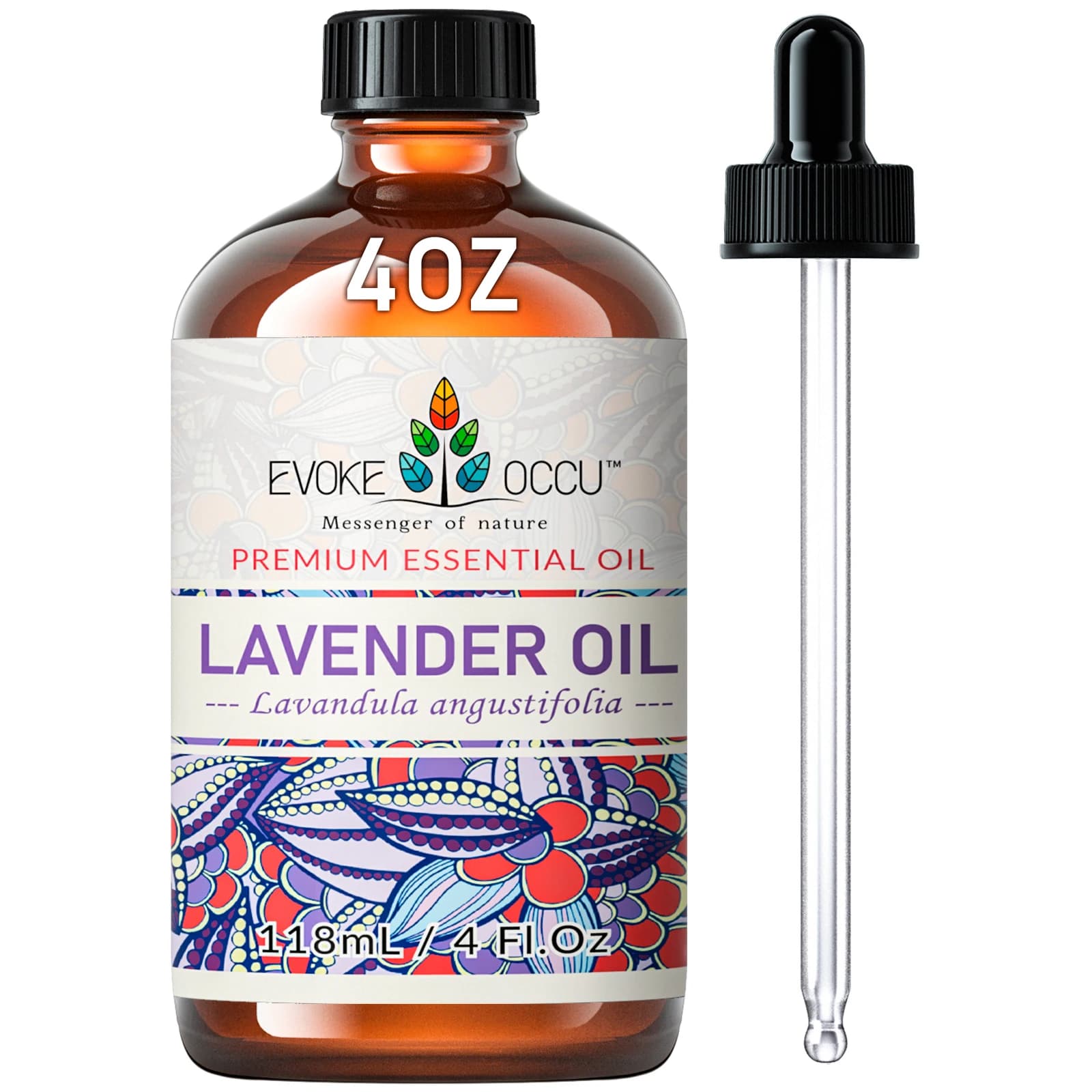 EVOKE OCCU 118ML/4 Fl.Oz. Oli essenziali, olio vegetale di lavanda Premium per diffusore, purificatore, pelle, massaggio, produzione di sapone per candele,