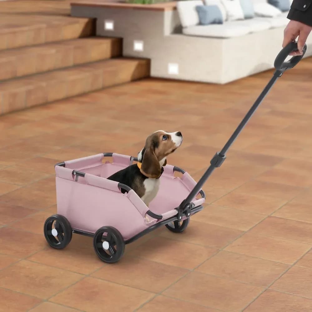 Passeggini per cani di piccola taglia, carrelli pieghevoli multifunzionali con maniglia estensibile, carrello per cani con cuscino integrato