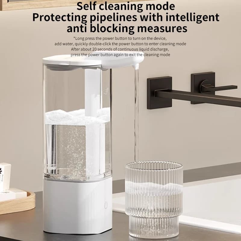 Dispenser automatico di sapone liquido da cucina da 550 ml Dispenser da bagno con dispenser di disinfettante per le mani senza tocco con rilevamento automatico USB ricaricabile