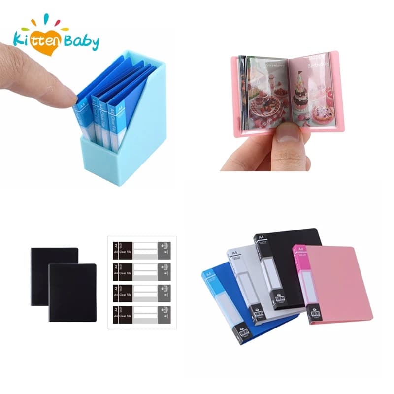 1:12 Dollhouse miniatura lavagna Clip Notebook cartella di File cancelleria bordo giocattoli scrivania ufficio cartella di simulazione modello Decor