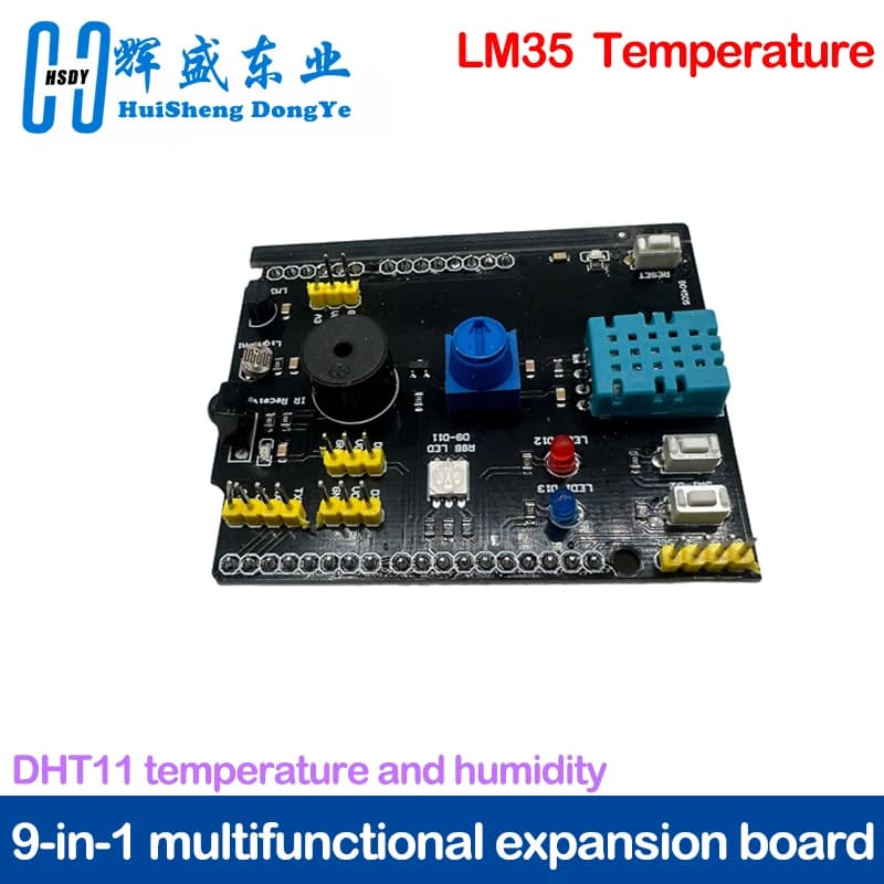 Sensor card 9 in 1 multifunction expansion card DHT11 LM35 humidity temperature for IR LED receiver IR Arduino UNO RGB