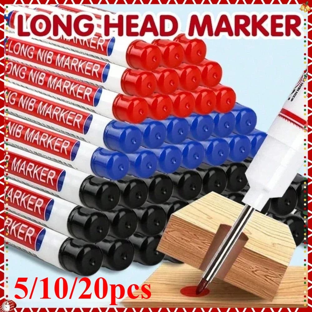 1-40 pieces 20 mm long tip markers for deep holes, for metal, waterproof perforation pen, bathroom decoration and woodworking, multi-purpose