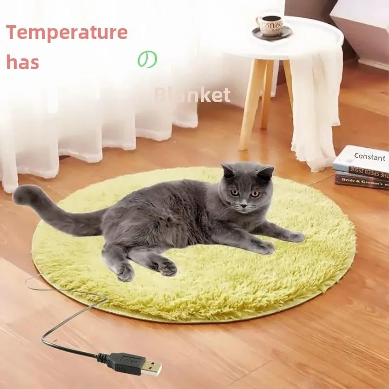 Tappetino riscaldante USB da 40 cm Coperta calda per animali domestici Letto termico invernale Tappetino riscaldante per cani gatto Tappeto caldo invernale elettrico Tappetino riscaldante per animali domestici