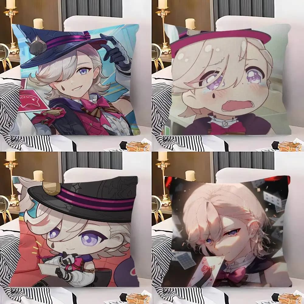 Genshin Impact Lyney Pillow Cushion Cover Pillowcase Living Room Sofa Home Decor Customized