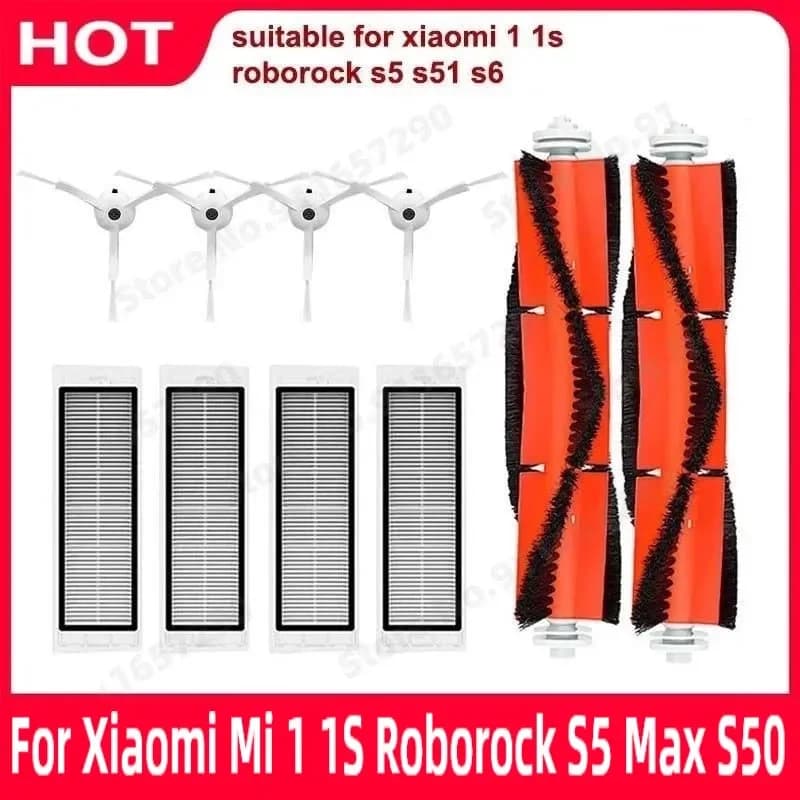 Accessori per Robot Aspirapolvere Xiaomi Mi 1 1S Roborock S5 Max S50 Mijia: Filtro Hepa, Spazzola Principale, Spazzola Laterale