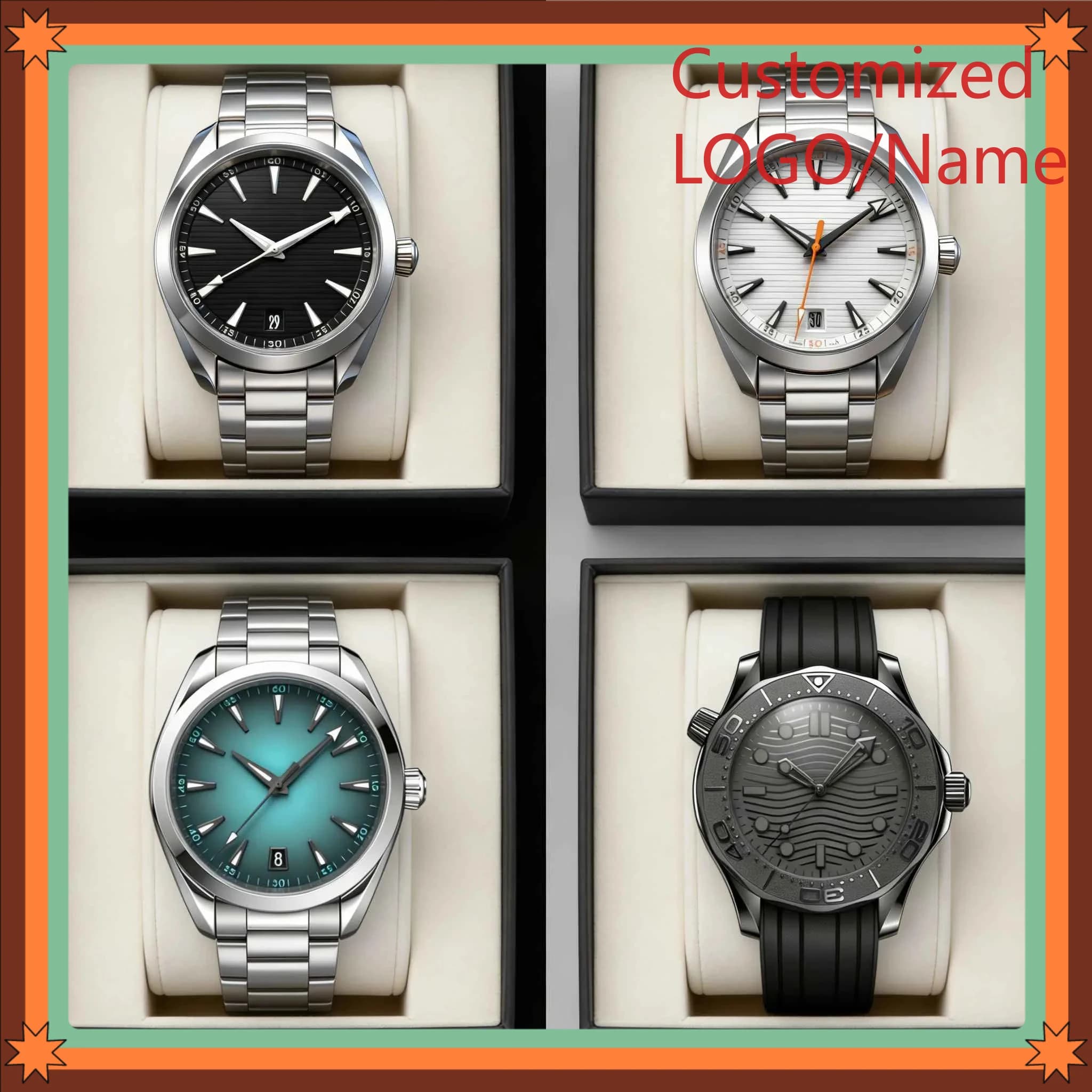 Orologi Personalizzati A989 con Movimento Automatico da 40mm per Uomo in Acciaio Inossidabile 904L