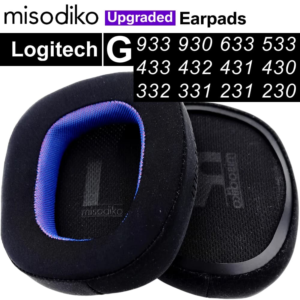 Misodiko Up-to-date ear cushions Replacement cushions for Logitech G633 G933 G930 G430 G230 G231 G331 G431 G432 G433 gaming heads