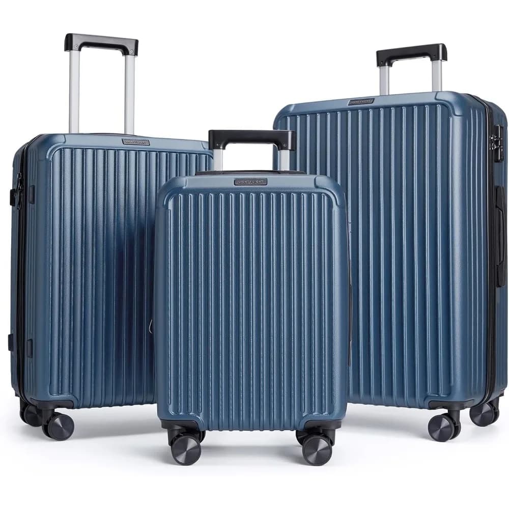 3-Piece Hardshell Luggage Set with Spinner Wheels and TSA Lock