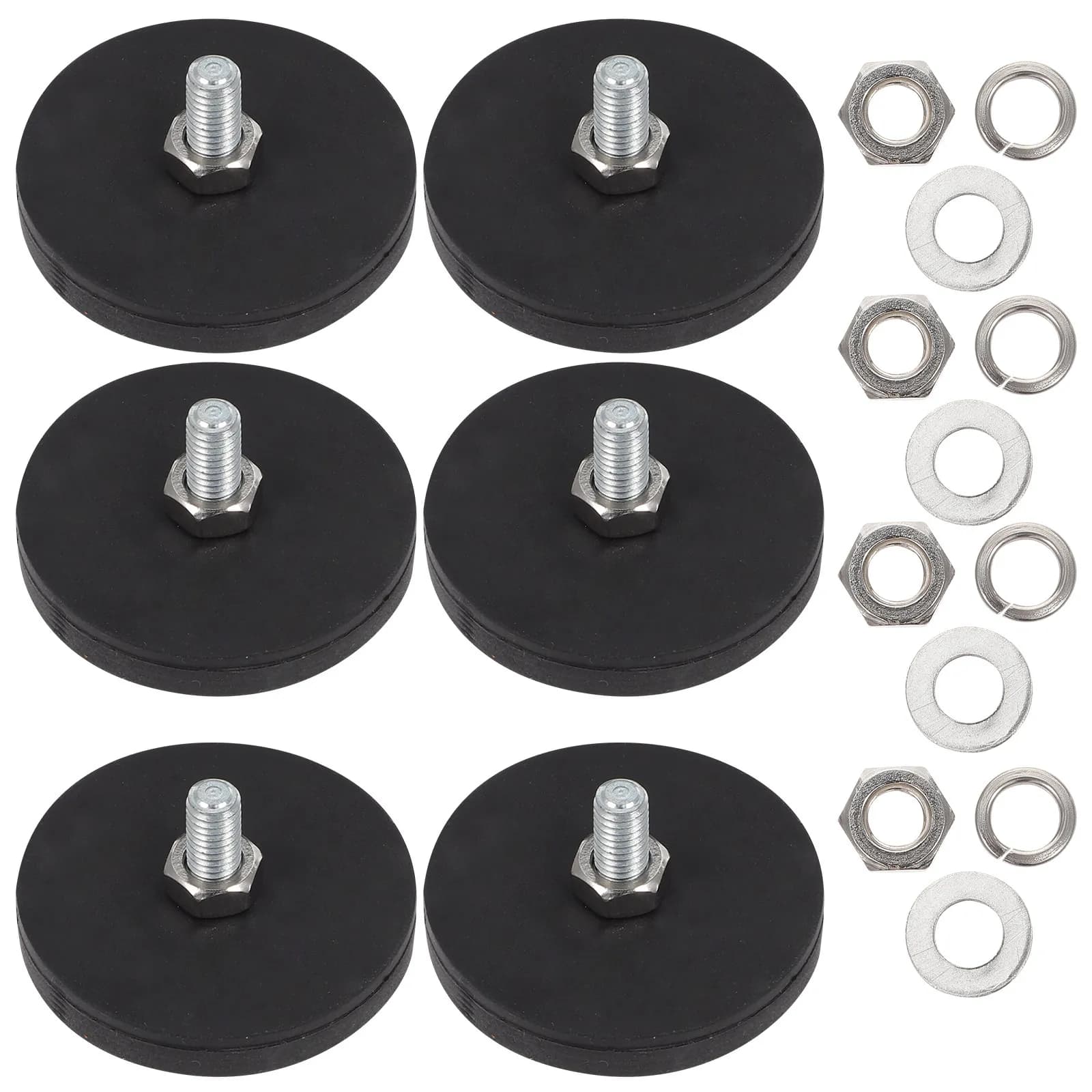 6 magneti M6 per montaggio luci da tetto, base magnetica per auto rivestita in gomma, resistente, impermeabile, resistente all'usura, per telecamere da esterno