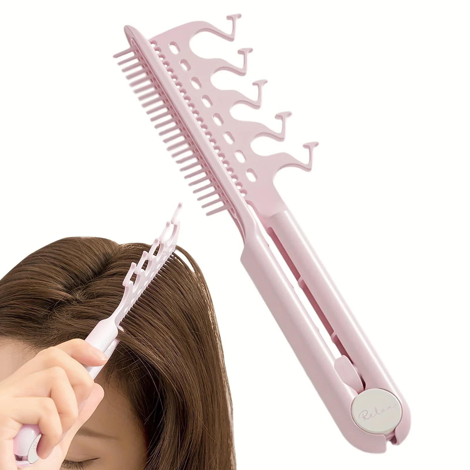 Pettine Lisciante per Capelli con Texture Voluminosa - Sollevamento del Volume alla Radice e Pettine Arricciacapelli per uno Styling Senza Cuciture