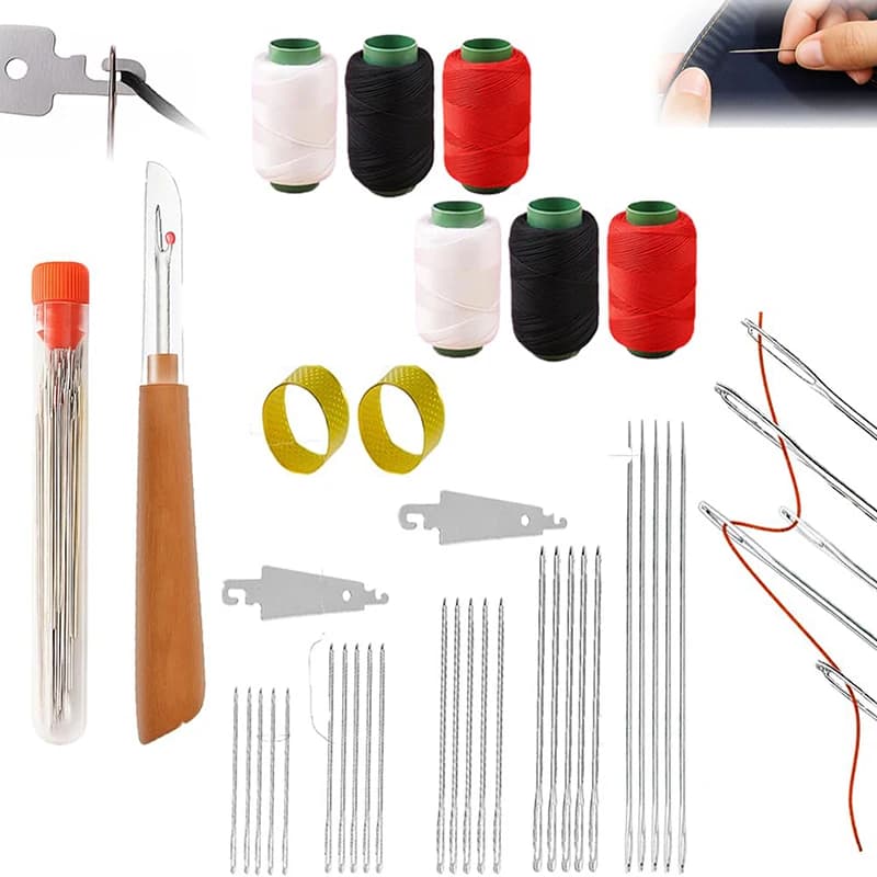 Kit di 37 Aghi da Cucito in Acciaio Inox con Occhiello Grande, Strumenti Multiuso per Cucito a Mano, Accessori per Fai-da-Te, Abbigliamento, Gioielli e Ricamo