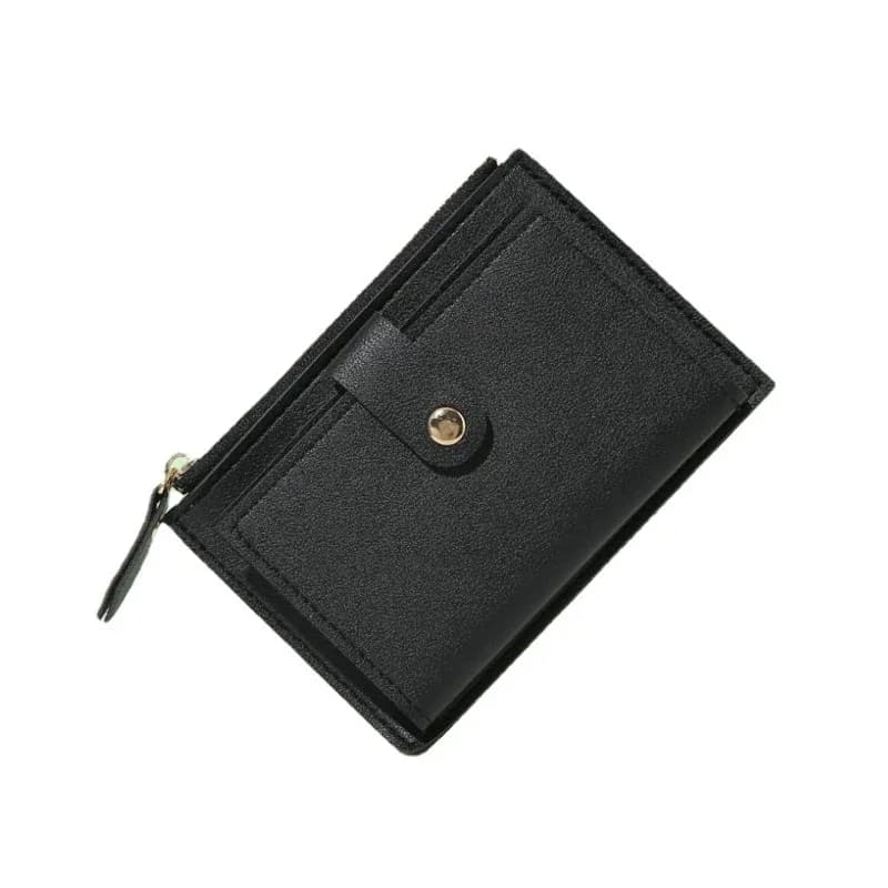 Unisex Women Simple Money Leather Female Purse Mini Solid Multi-Cards Holder Coin Short Wallets Slim Small Wallet Zipper Hasp
