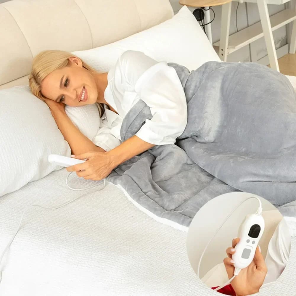 Washable Electric Blanket Warmer Heating Shawl Pad with Timer Body Heating Knee-Thicker Winter Heater for Home Comfort