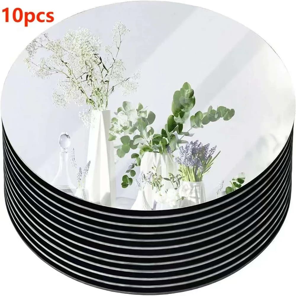 10 pezzi specchi rotondi in acrilico piatti per candele circolari da 8 pollici centrotavola per matrimoni decorazioni da parete vassoi per specchi per eventi