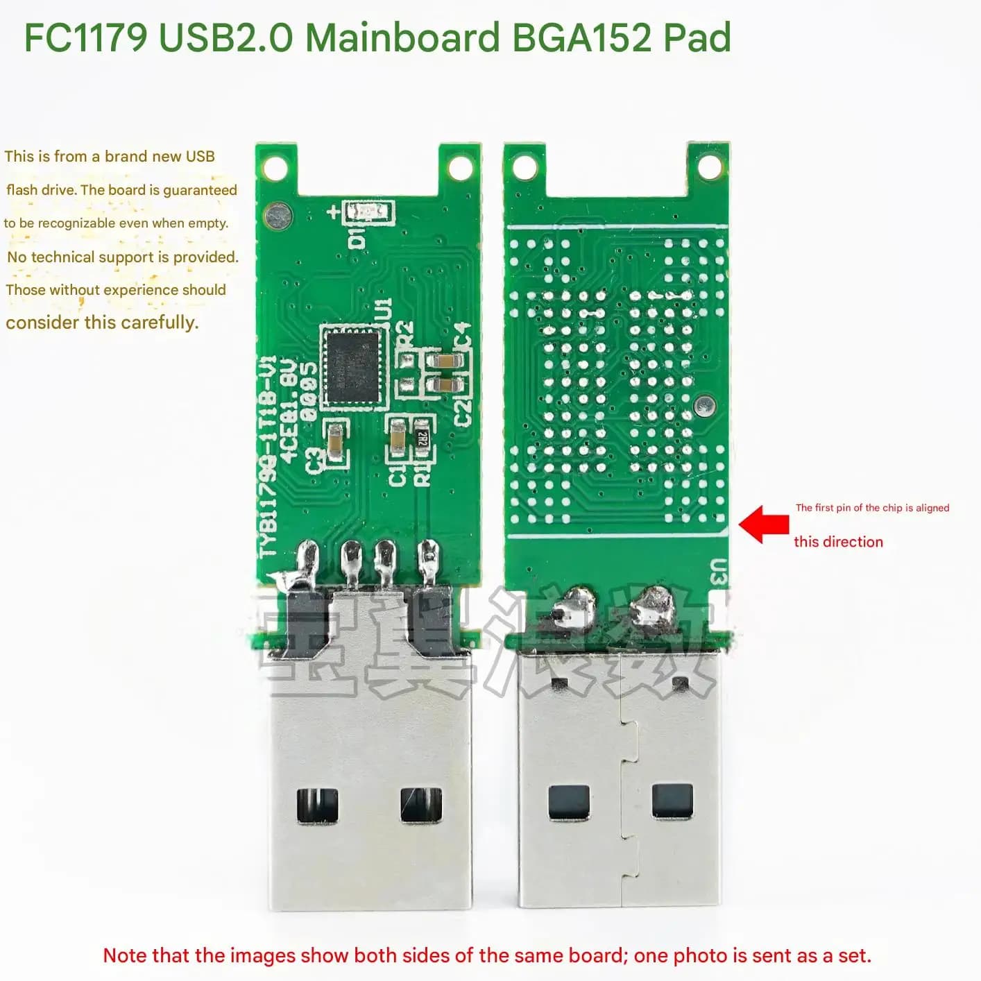 Scheda Controller USB Flash Drive FC1179 Smontata, Compatibile con Interfaccia USB 2.0 132 BGA152, Scheda Monostrato