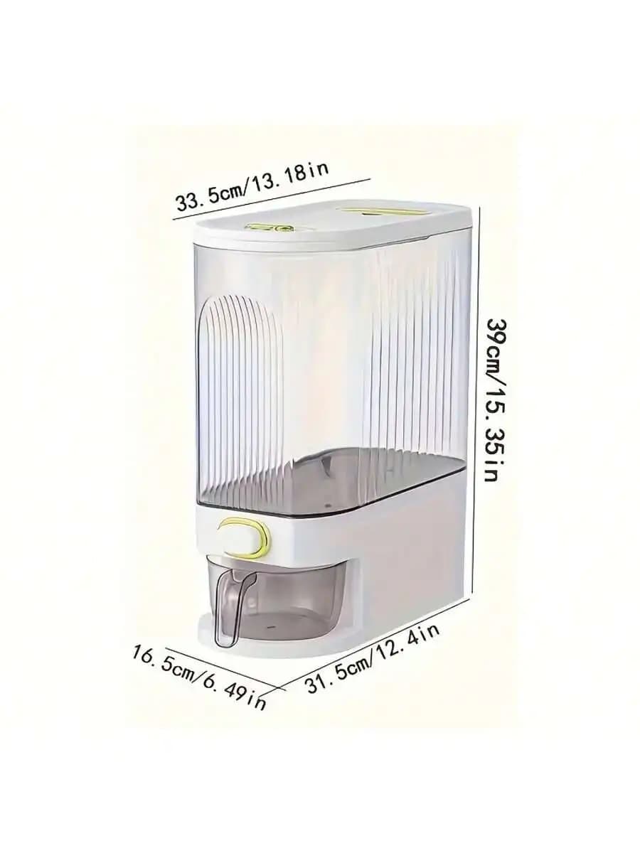 Large Capacity Rotating Rice Dispenser With Divider - Waterproof, Moisture-Proof, And Insect-Proof Grain Storage Container,