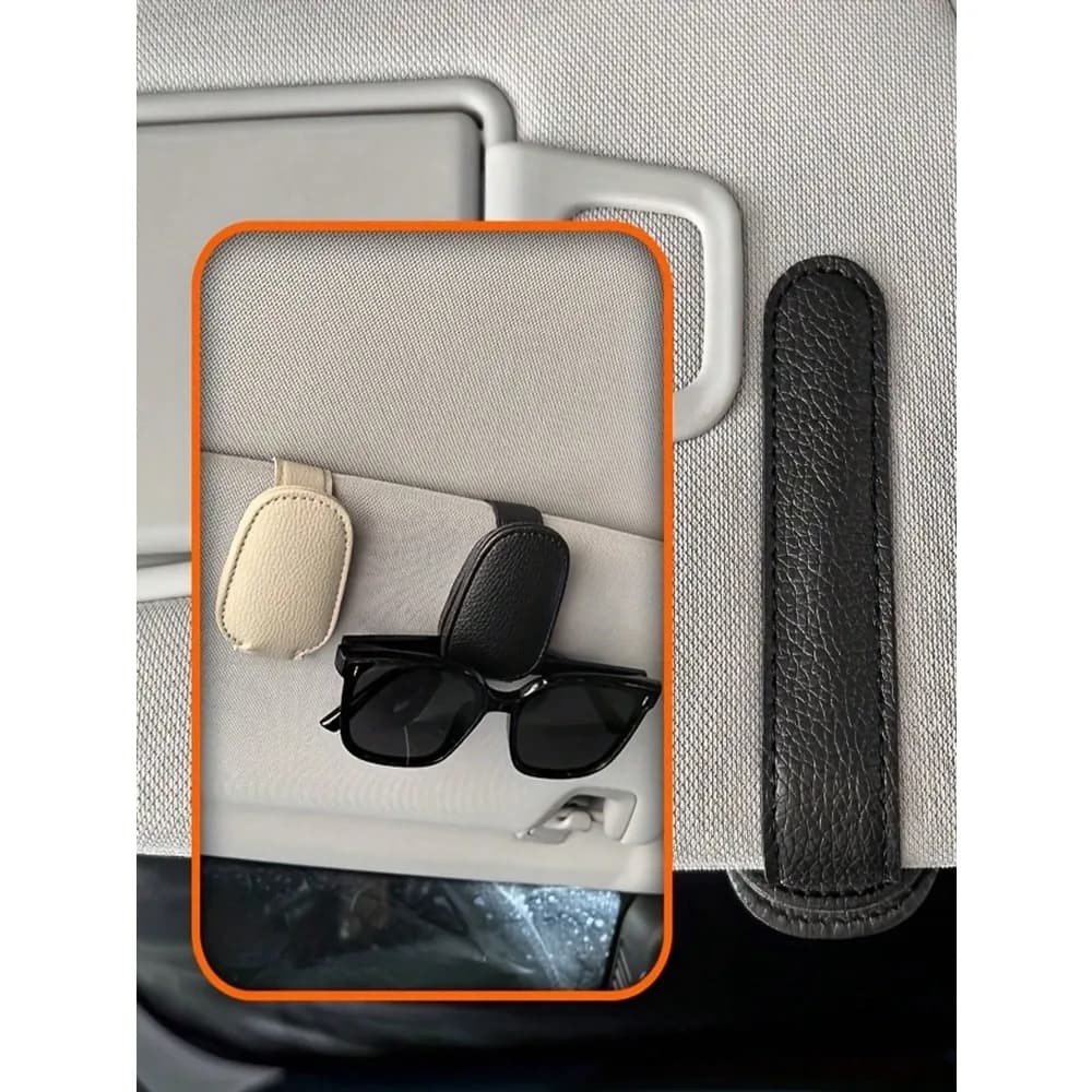 Clip universale per occhiali da sole per auto, materiale PU, portaocchiali per auto, accessori per interni del veicolo, portaocchiali