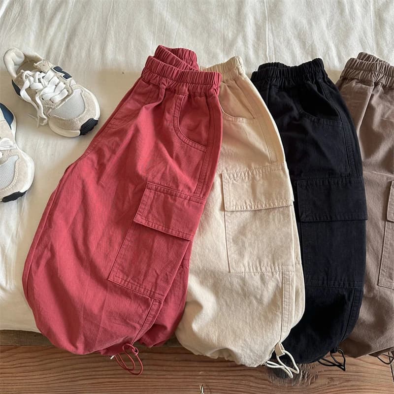 Pantaloni per bambini tuta da cintura pantaloni a gamba larga per bambini pantaloni per ragazze abbigliamento per ragazze adolescenti vestiti invernali Cargo per ragazzi