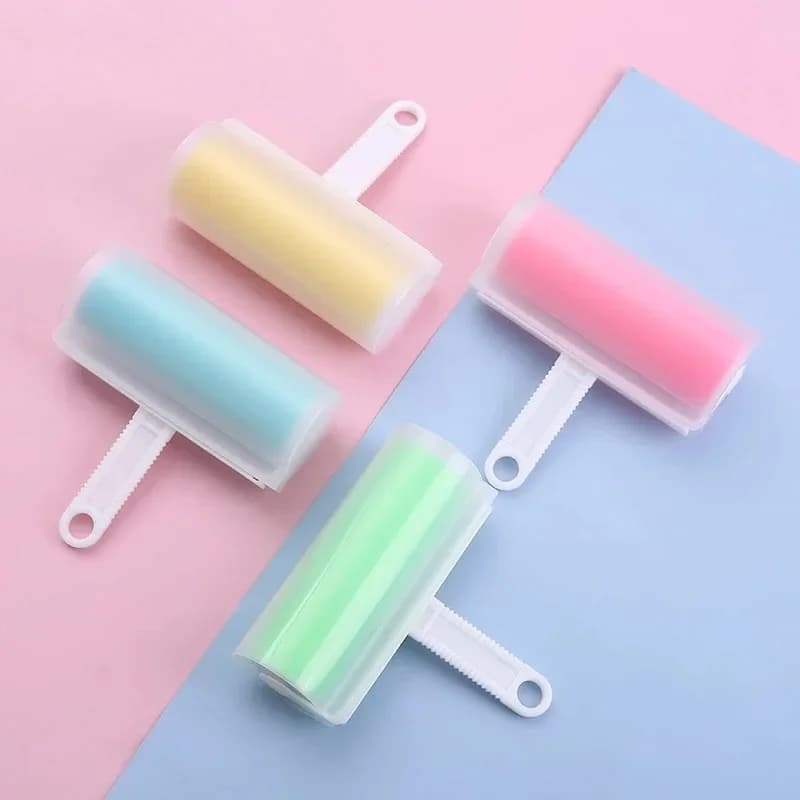 Water-washable Roller with Cover, Portable Clothes, Carpet Sheets, Wool-absorbing and Dust-adhering Roller Household Tools