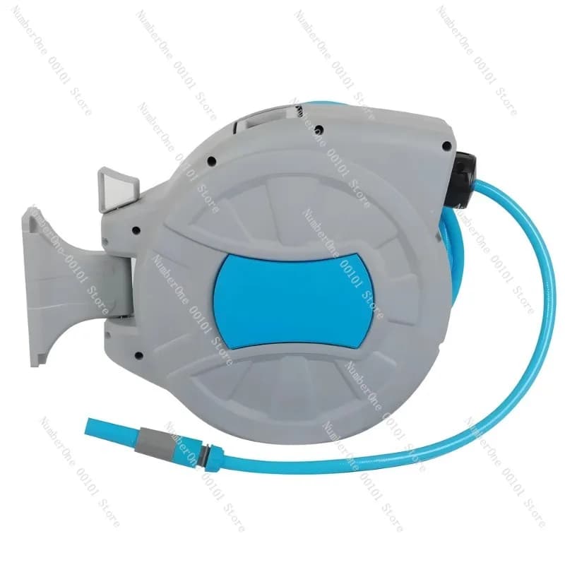 Avvolgitubo Retrattile Resistente da 30M, Montaggio a Parete Automatico Telescopico con Custodia in Plastica, per Giardino e Garage