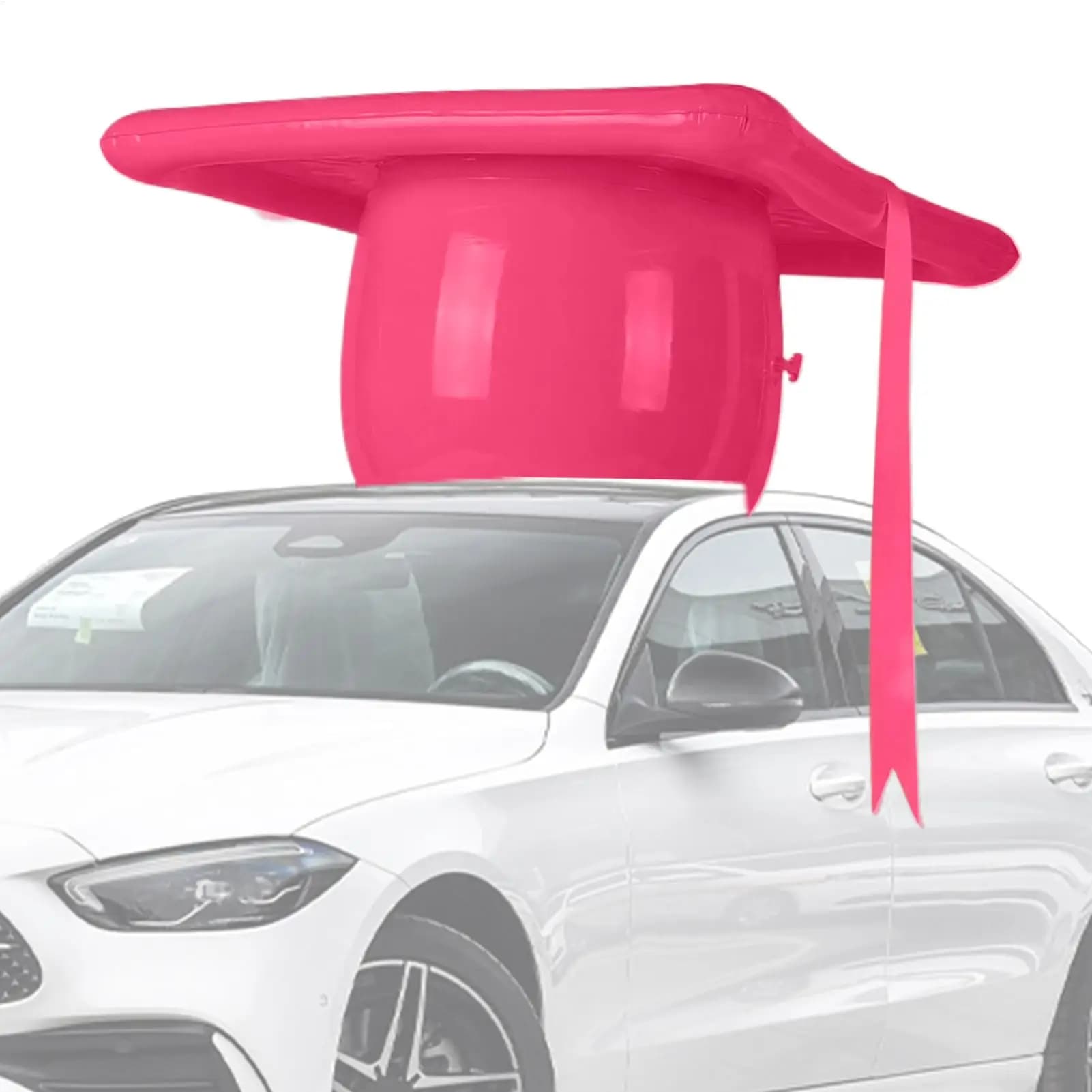 Cappello di Laurea Gonfiabile Impermeabile con Lunghe Nastri, Decorazione Gonfiabile per Tetto Auto, Cappello di Laurea Gonfiabile