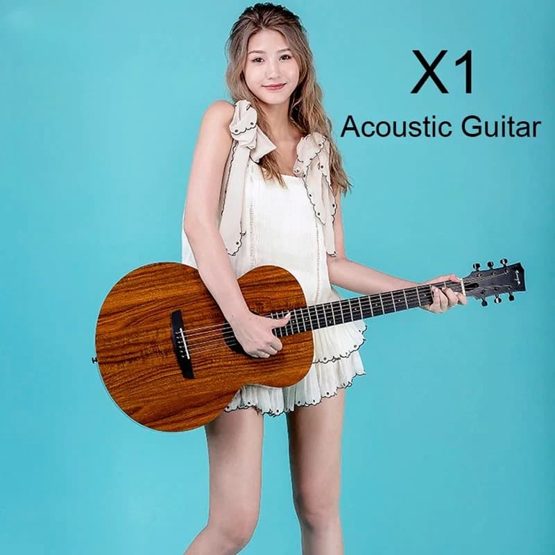 Chitarra Acustica 36\" 41\" con EQ HPL 6 Corde da Viaggio per Principianti con Plettro, Accordatore, Tracolla, Capotasto, Strumenti Musicali