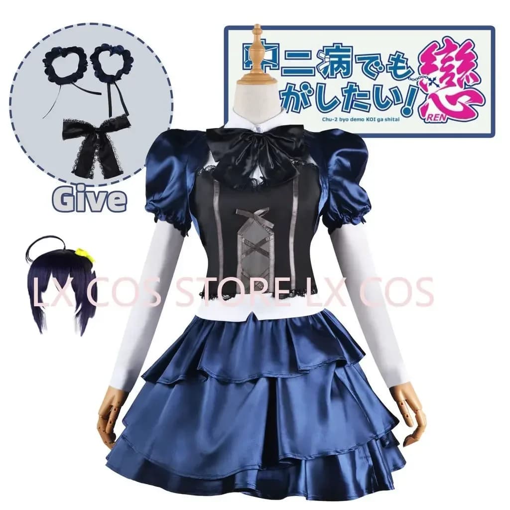 Takanashi Rikka Cosplay Anime Love Chunibyo & Other Delusions Cosplay Costume Rikka Lolita Dress Gothic Costume