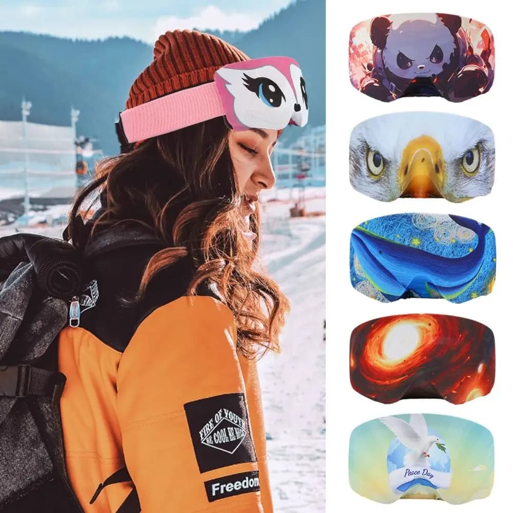 Sport Protable occhiali da sci maschera copertura elastico antipolvere occhiali da sci protezione ciclismo accessori da sci antigraffio
