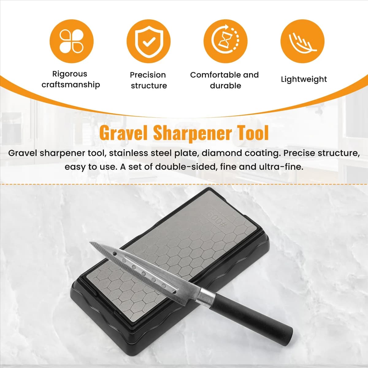 A62K 600 # 1200 # Double side sharpeners Stone to sharpen diamond knives Stone to sharpen kitchen knives Tool to grind chef knives