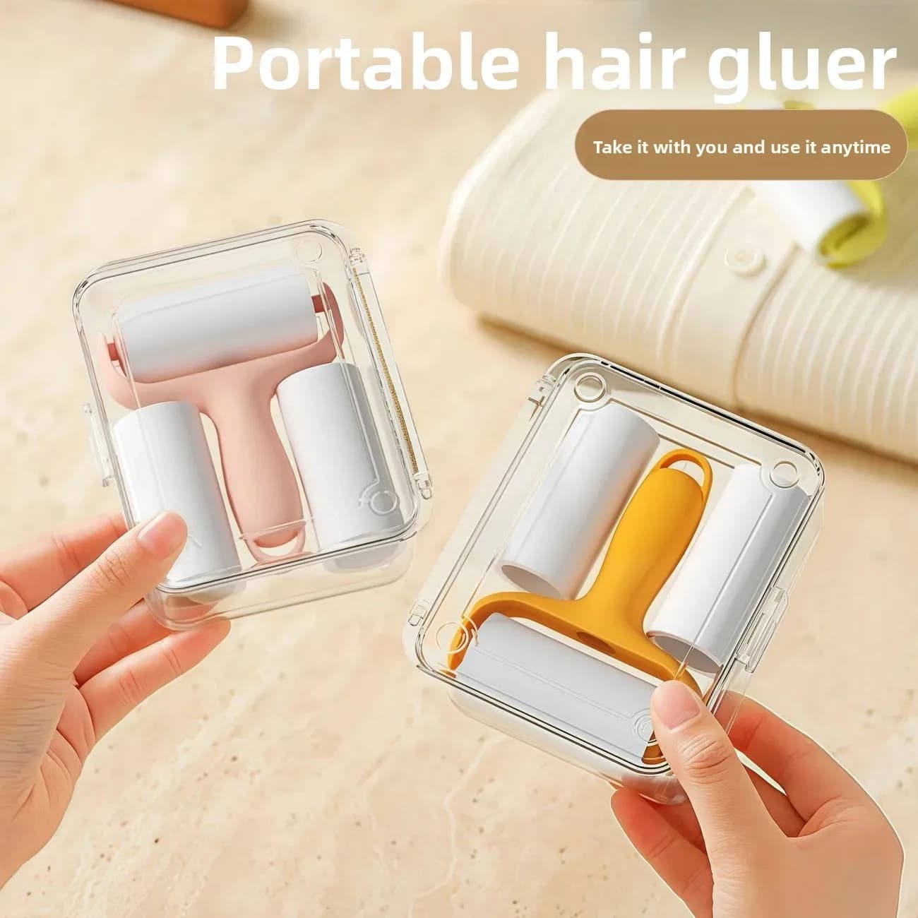 Small Portable Rolling Brush High adhesion Mini Lint Roller with Removable Paper for Hair and Cat Hair Removal
