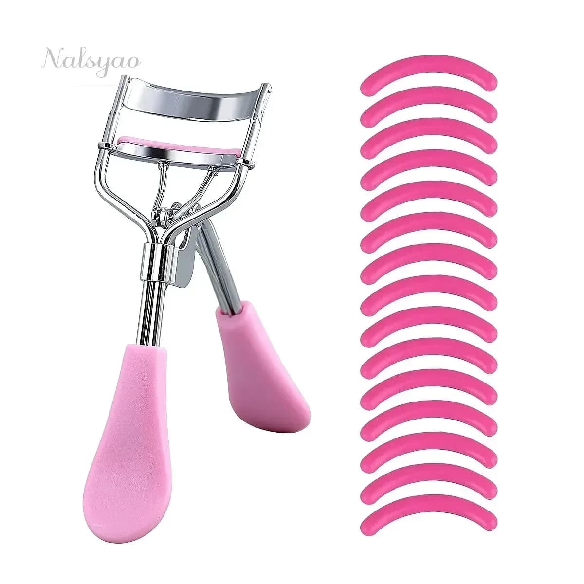 With 15 Silicone Pads Stainless Steel Eyelash Curler Portable Lash Curling Tool for Eyelash Extension & Makeup