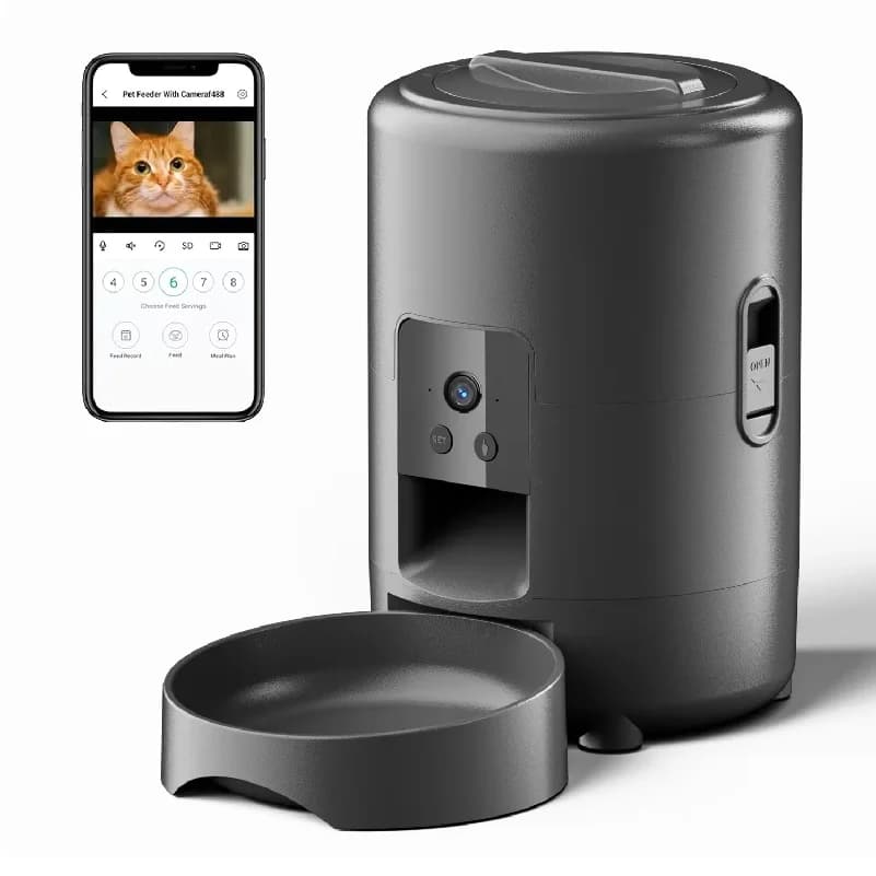 2L Push Button WiFi Camera USB Automatic Pet Feeder Smart Cat Feeder Slow Dog Feeder with Timer Video Pet Feeder Food Bowl