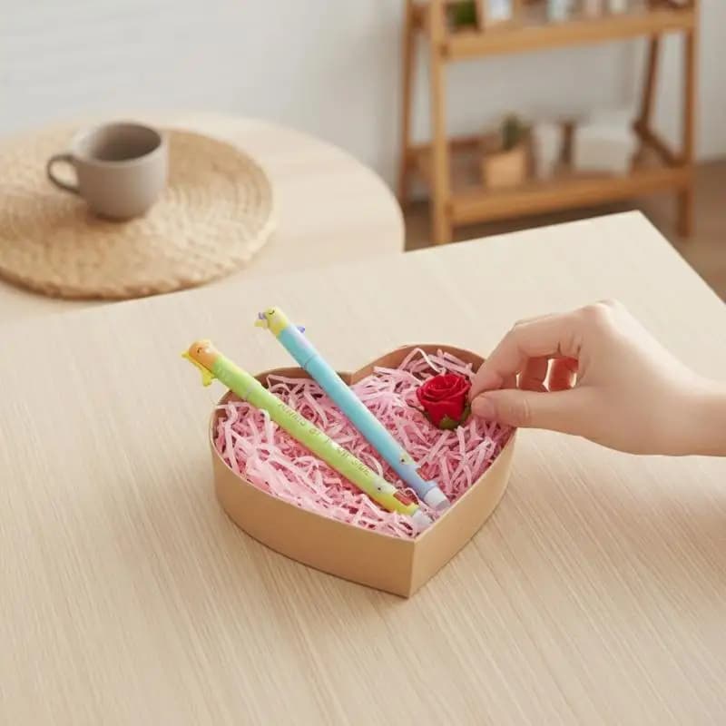 Set Regalo di Penne Gel Cancellabili per San Valentino, 2 Pezzi, Punta 0,5mm, Articoli di Cancelleria per Studenti e Ufficio