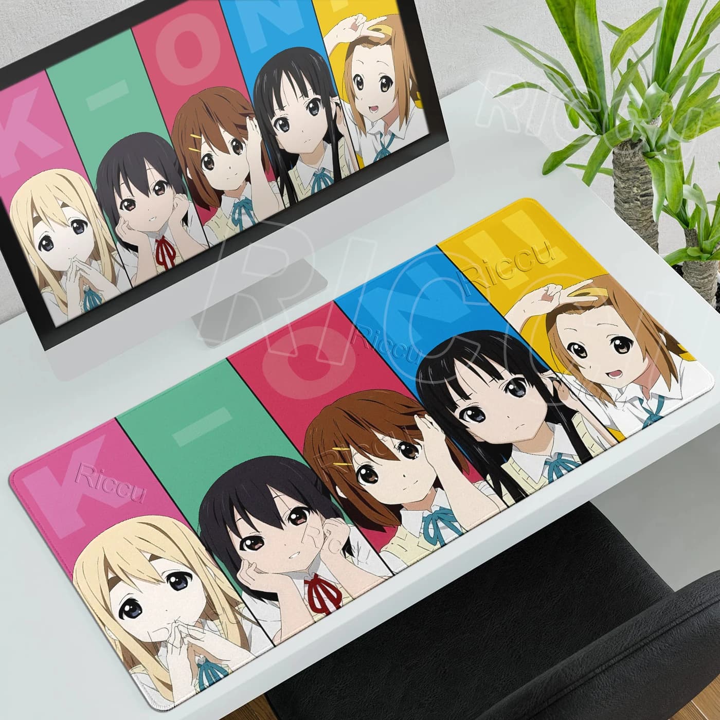 Cute Anime Girls Mouse Pads K-ON Large Gaming Aesthetics Carpet Office Computer Keyboard Nonslip Rug PC Cabinet XXL LockEdge Mat