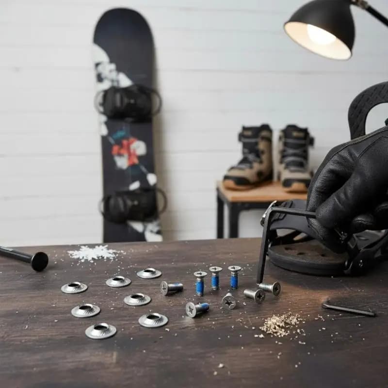 Set viti per snowboard per carichi pesanti 652F, 8 pezzi, con design filettato antiruggine, elementi fissaggio per