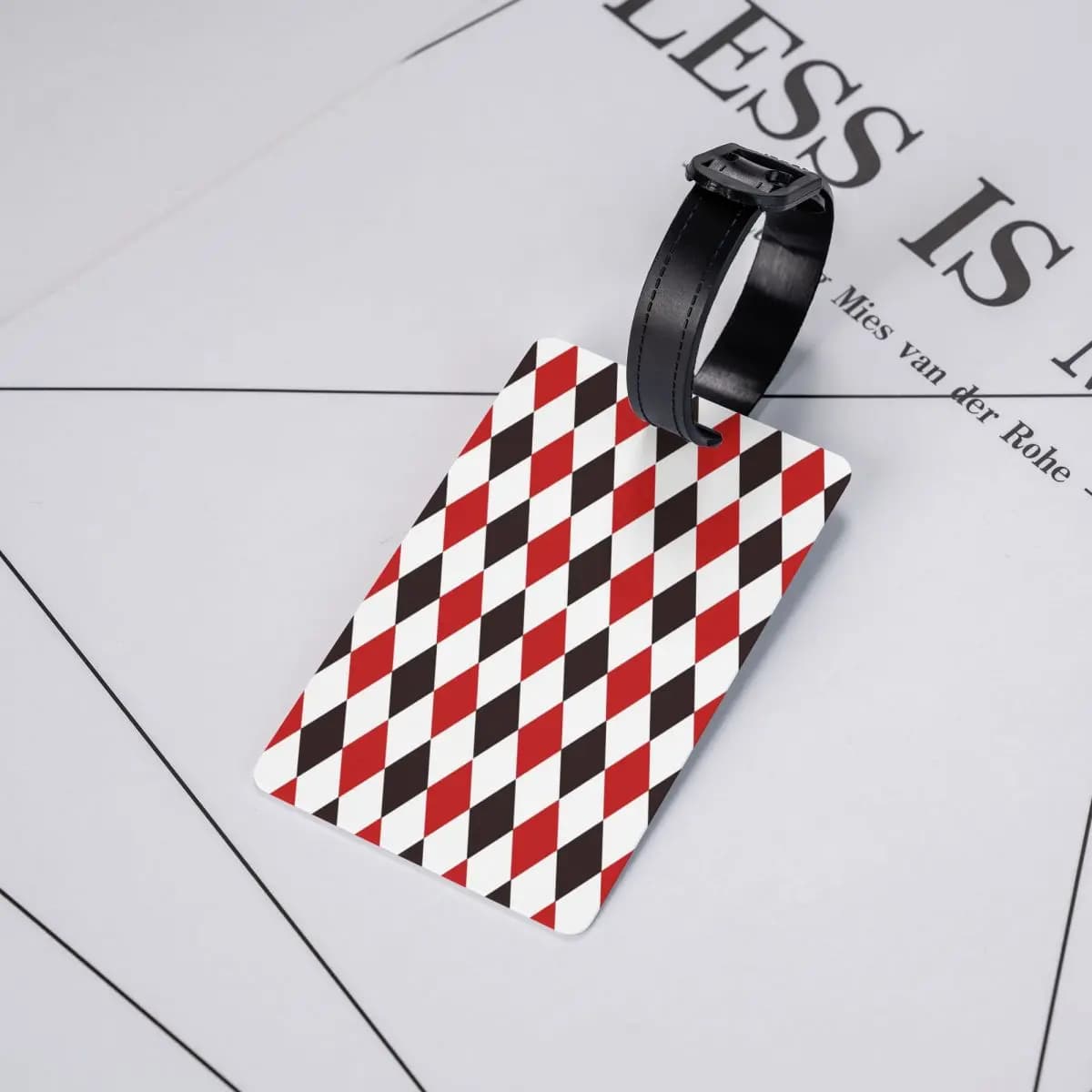 Etichette per Bagagli a Scacchi Harlequin, Accessori per Valigie, Tag per Bagagli da Viaggio, Porta Etichette con Nome e Indirizzo