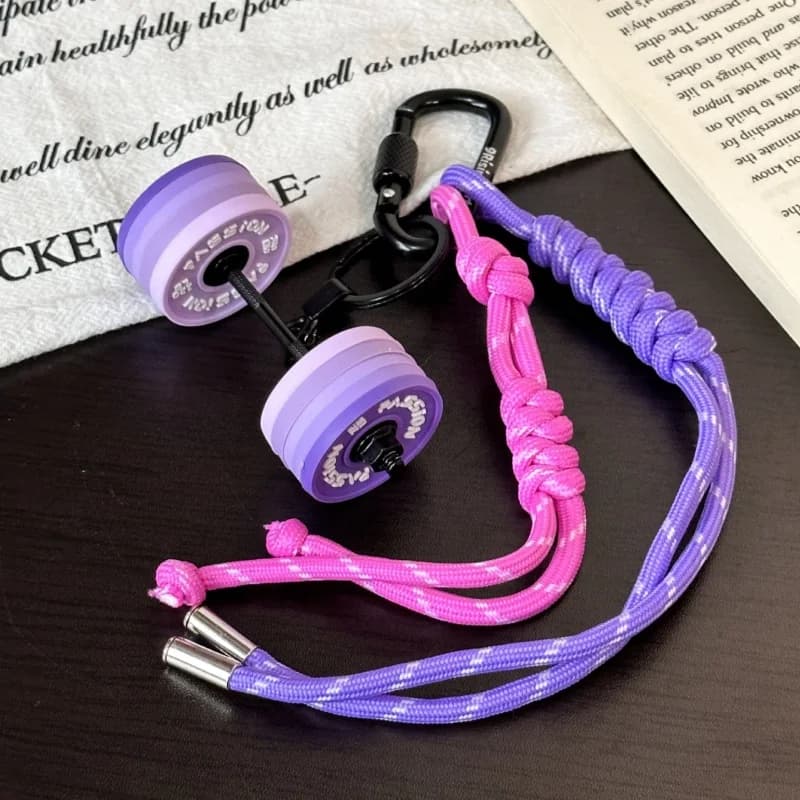 Nuovo Portachiavi con Bilanciere e Pesi, Ciondolo per Borsa, Regalo per Uomini e Donne Fitness, Graziosi Mini Portachiavi per Auto, Accessori per Palestra