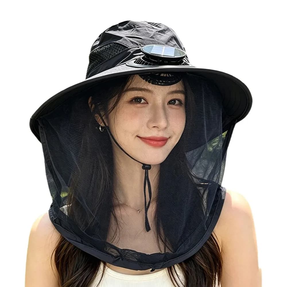With Net Mesh Mosquito Head Net Hat UV Protection Breathable Wide Brim Sun Cap Adjustable Foldable Fishing Bucket Hat Hiking