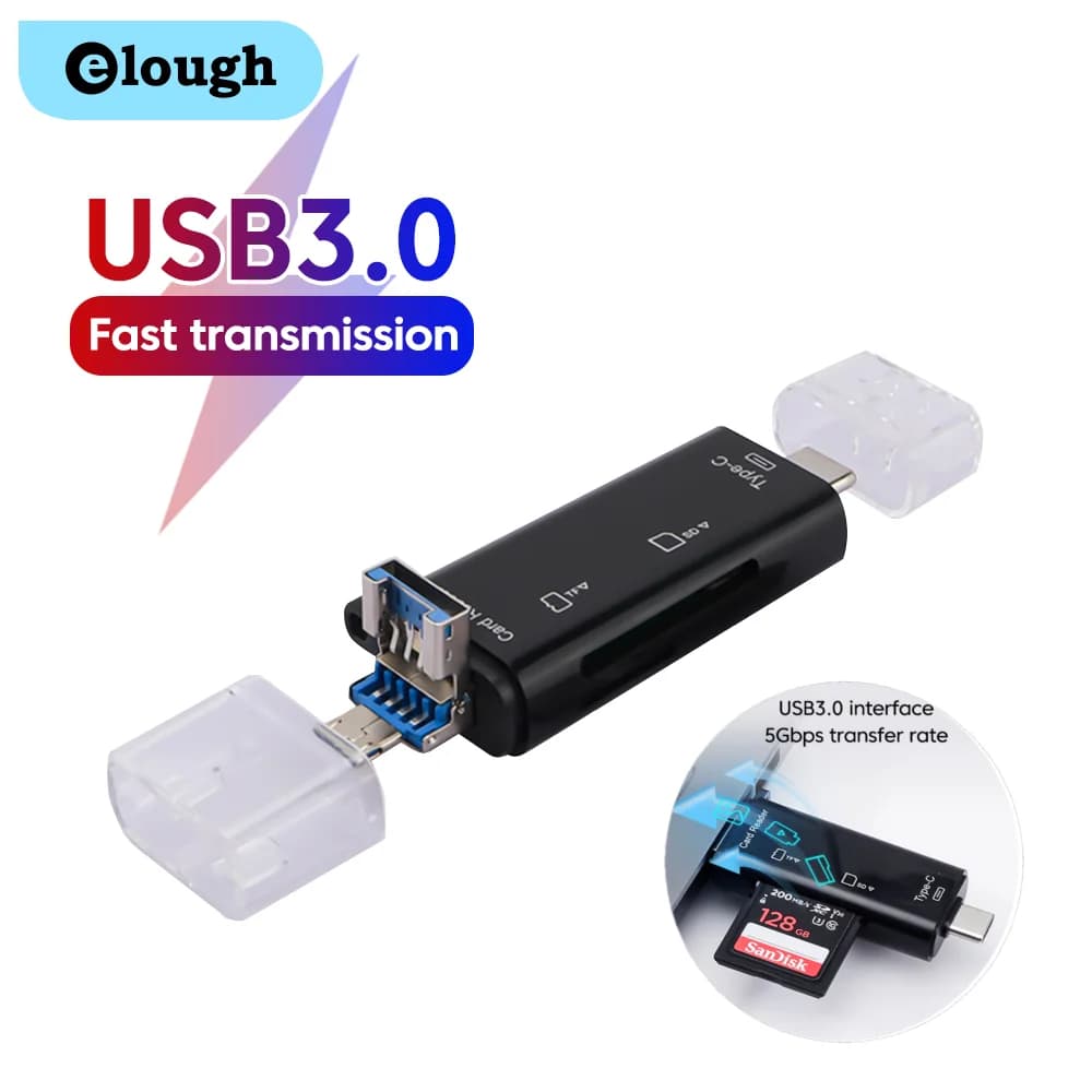 Lettore di schede di memoria USB Micro USB SD TF multifunzione 2 in 1 USB 3.0 tipo C per adattatore OTG tipo C per dock per computer Android