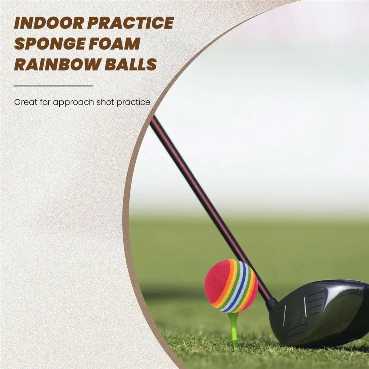 50 Pezzi Palline in Schiuma Arcobaleno per Allenamento Golf Indoor